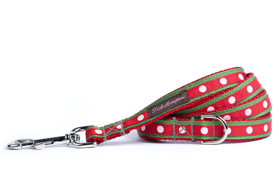 Holiday Dot Dog Leash-Red Dog Leash