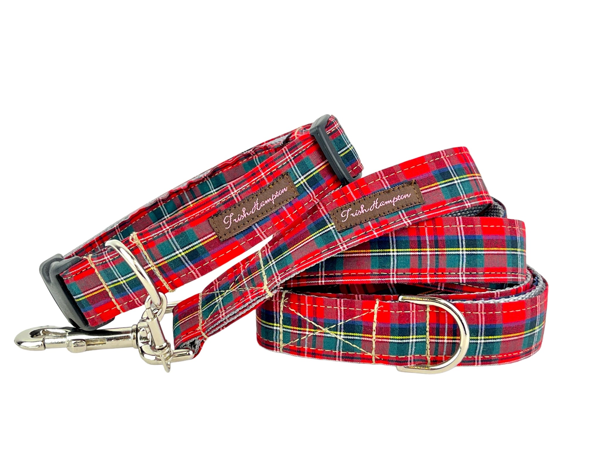 Red Tartan Plaid Dog Collar 996