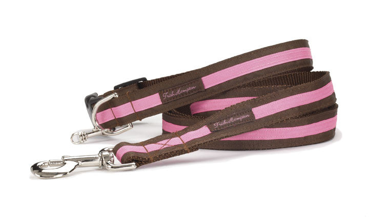 Chocolate/Hot Pink Stripe Dog Collar