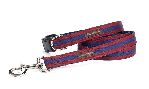 Maroon/Navy Stripe Dog Collar