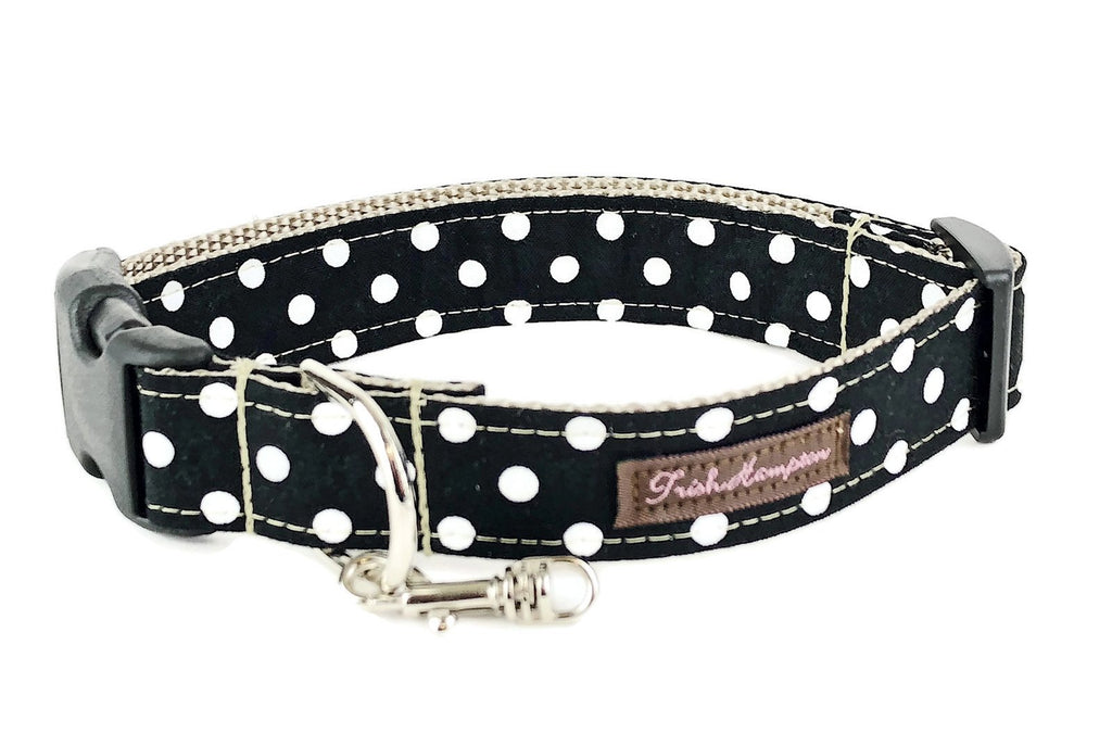 Black/White Dot Dog Collar