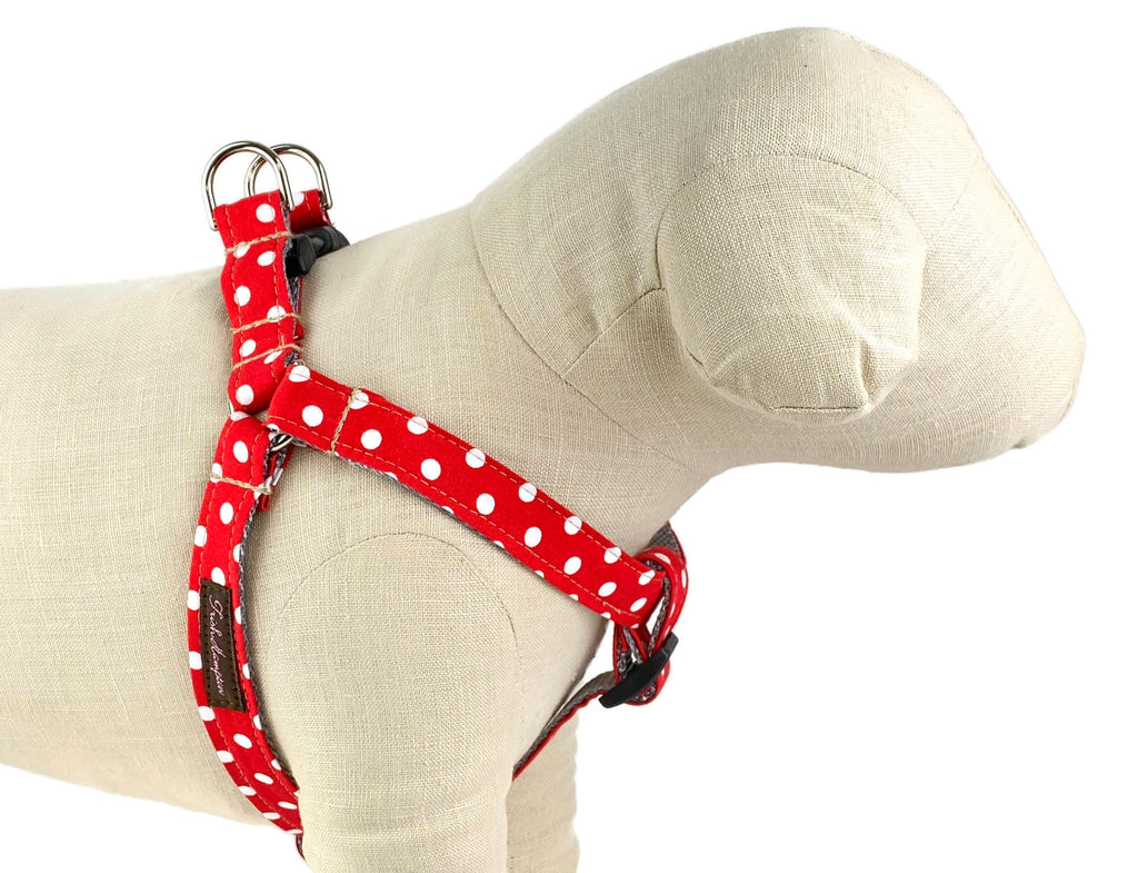 Red/White Polka Dot Dog Harness