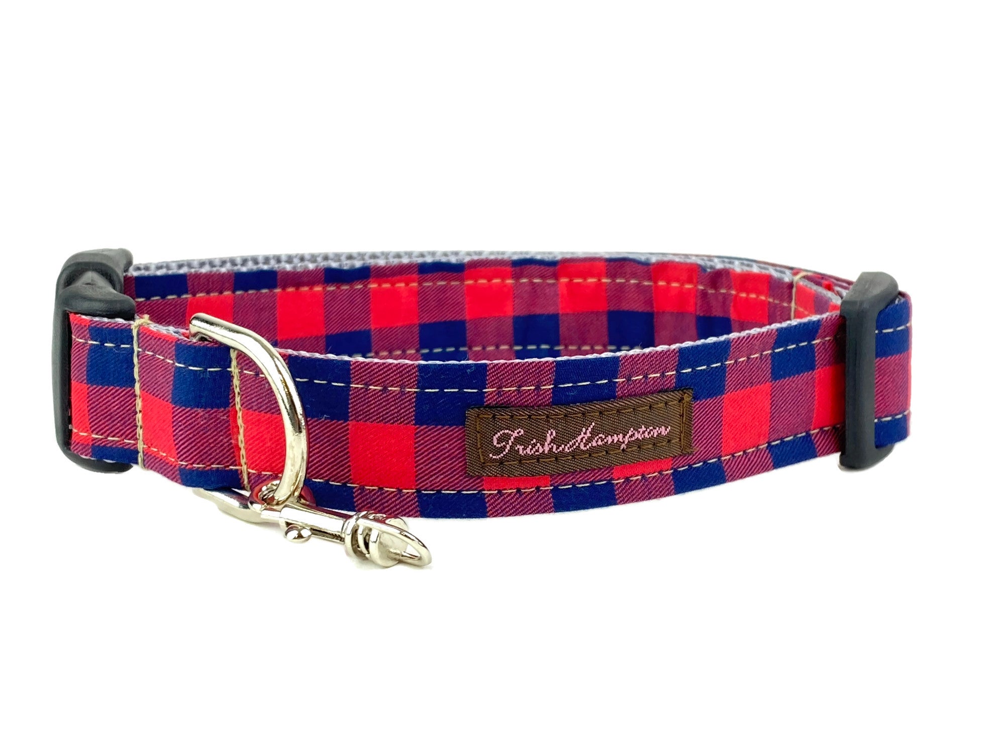 Blue plaid 2024 dog collar