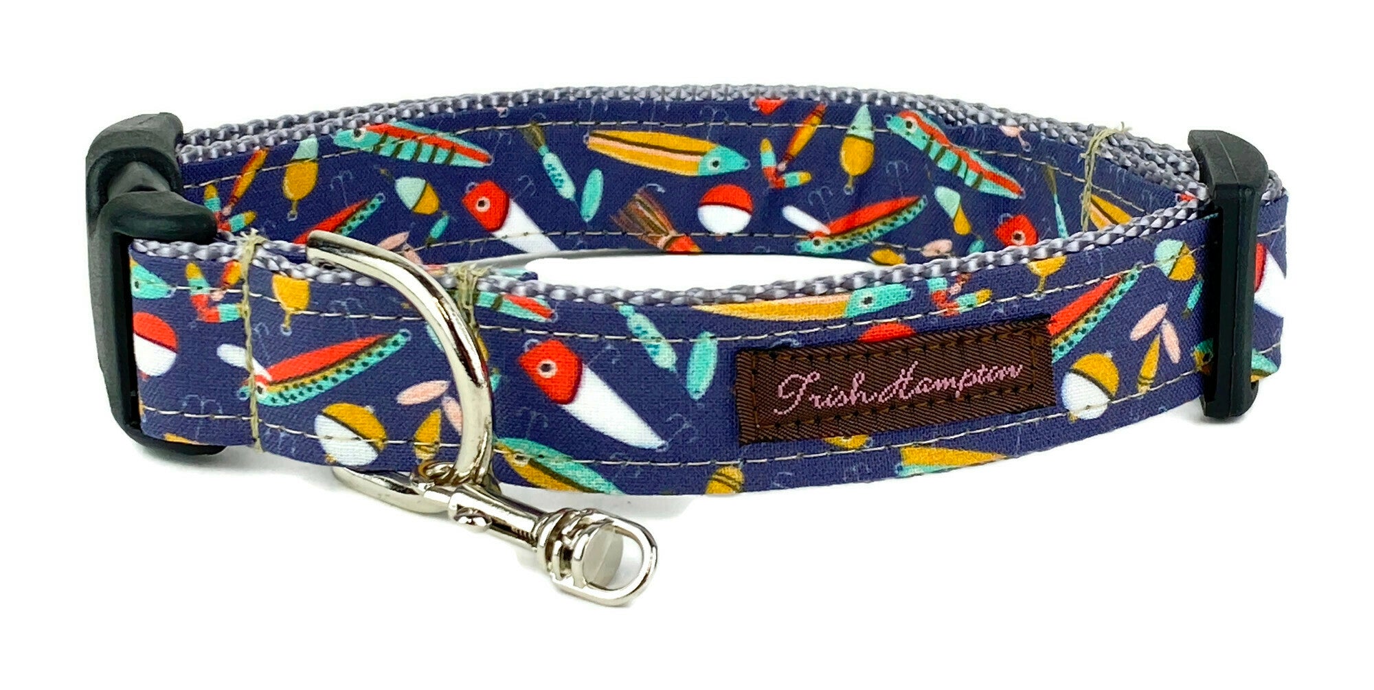 Navy Fishing Lures Dog Collar 972 - Main Image