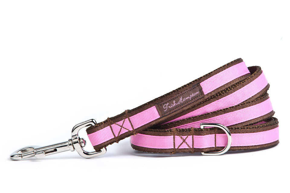 Chocolate/Hot Pink Stripe 6ft Dog Leash Cute Dog Leash