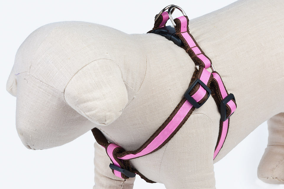 Hot Pink Stripe Dog Harness