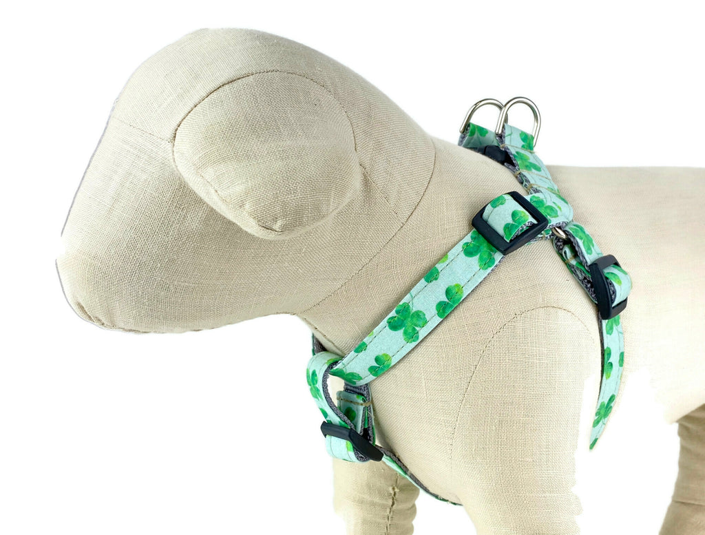 Green Shamrocks Dog Harness