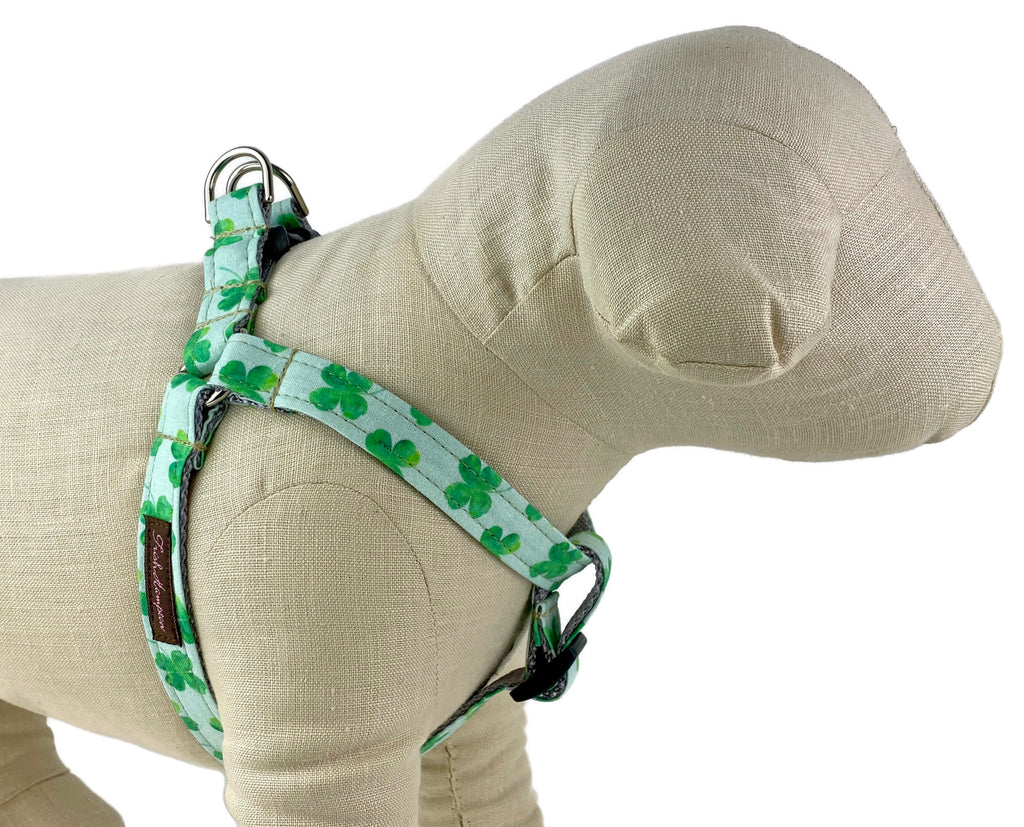 Green Shamrocks Dog Harness